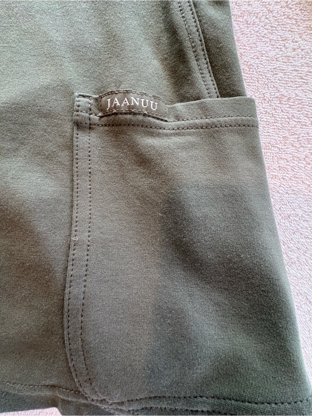 Jaanuu Olive Scrub Set S Top XS Pants Knit Twill - Picture 12 of 16